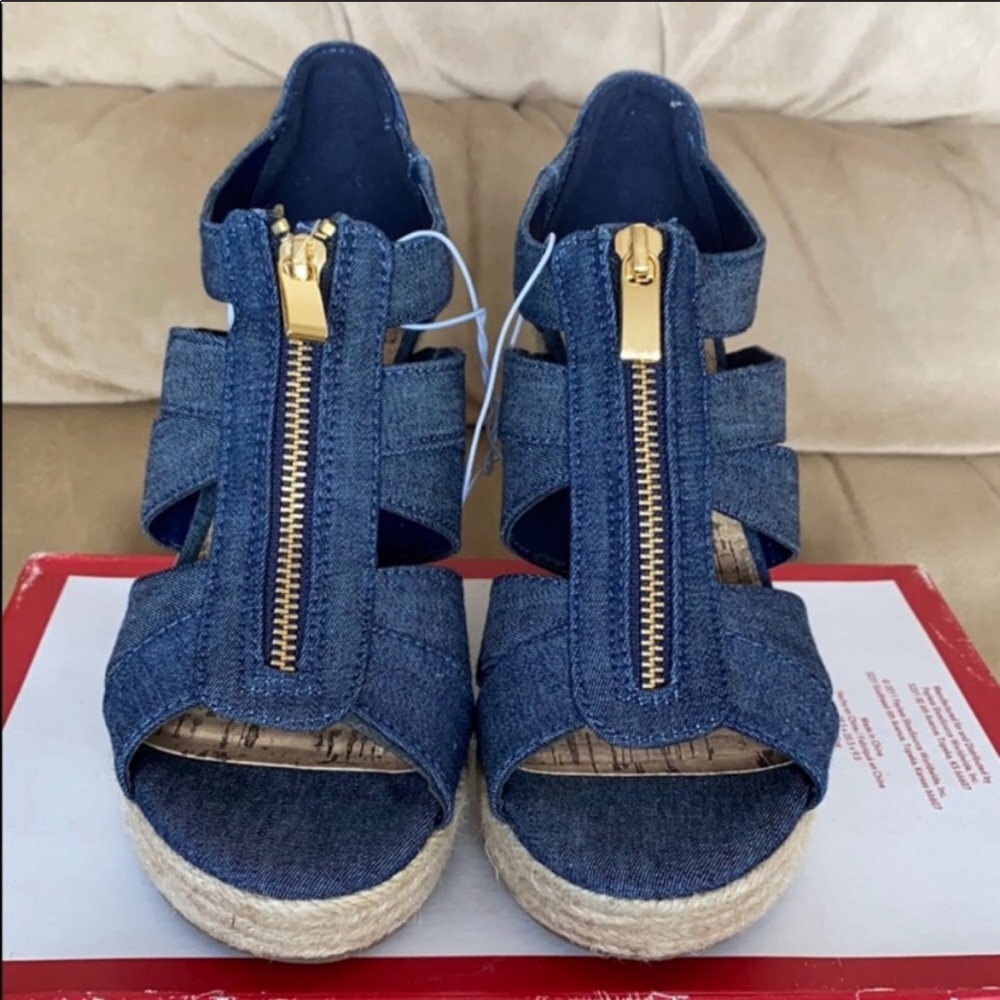 Merona Denim Blue Meredith wedge